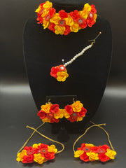 Mirror Red Yellow Floral Jewerly