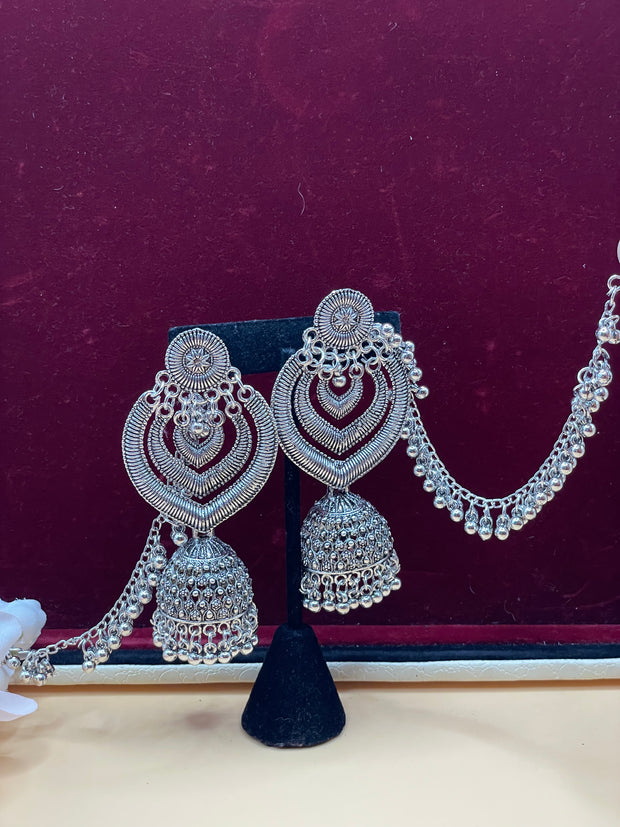 Oxidised Earrings With Sahara