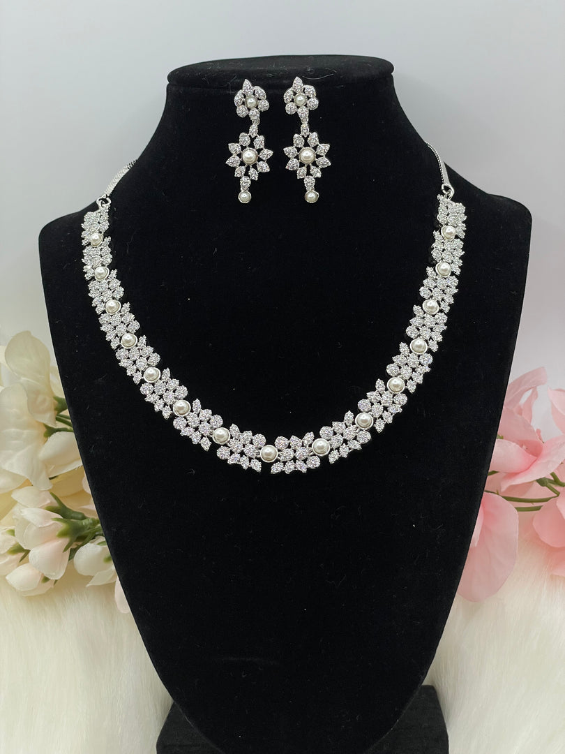 American diamond necklace earring set