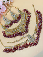 Load image into Gallery viewer, Anvi Pink Crystal Bridal Necklace Set
