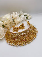 Load image into Gallery viewer, Dia The Golden Polki Choker Set