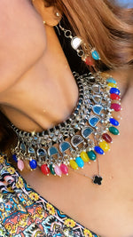 Load image into Gallery viewer, Maher Multicolor Mirror Indian Choker