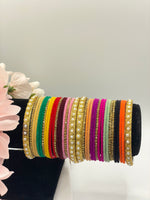 Load image into Gallery viewer, Velvet Multi Color Bangles
