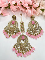Load image into Gallery viewer, Pink Indian Maang Tikka Set
