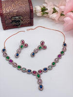 Load image into Gallery viewer, Ad Asiana Necklace set In Rose Gold
