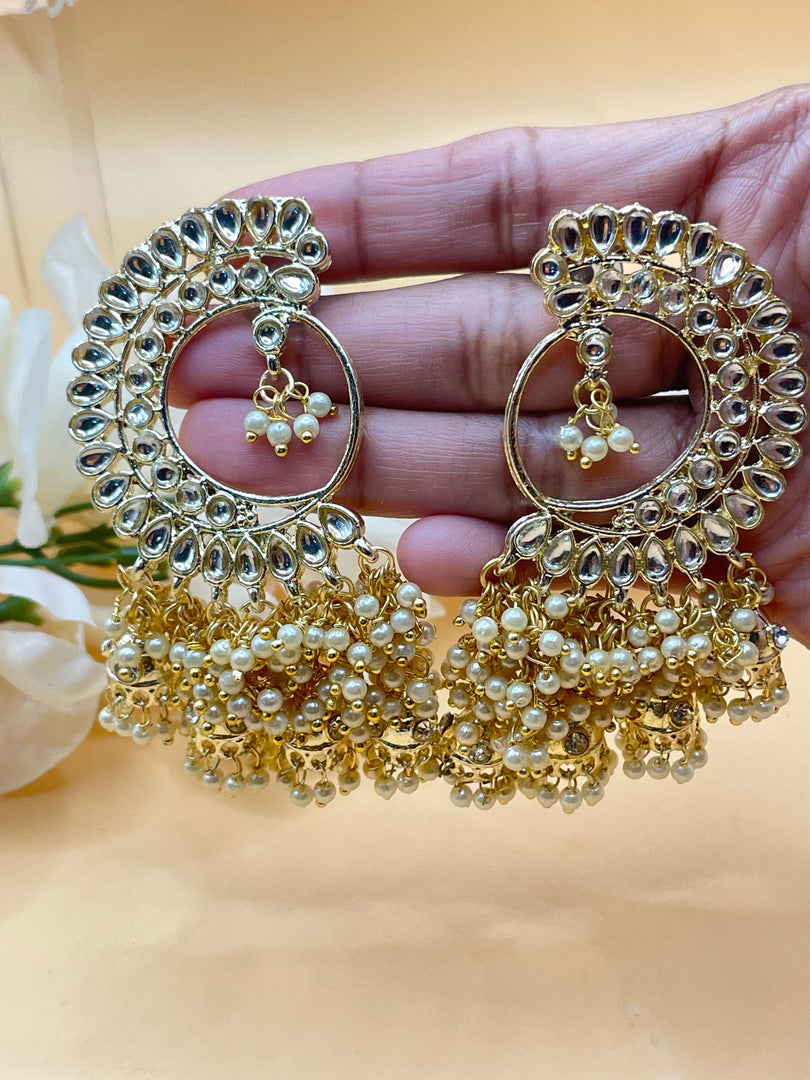 Drop Pearl Kundan Earring