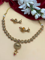 Load image into Gallery viewer, Brahmi matte gold  Necklace Set
