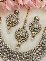 Load image into Gallery viewer, Saarya Antique Gold Necklace Set

