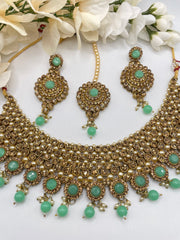 Pista Green Color Necklaces Set