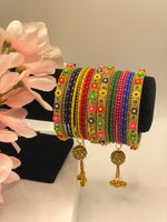 Load image into Gallery viewer, Multi Color Bangles with Bells
