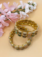Load image into Gallery viewer, Nandanis Multicolor Gold Plated Kada