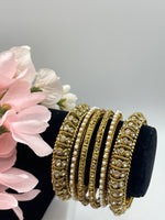 Load image into Gallery viewer, Pearl Golden Bangles
