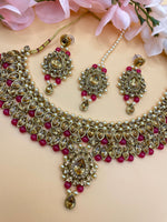 Load image into Gallery viewer, Ruby pink Choker Set
