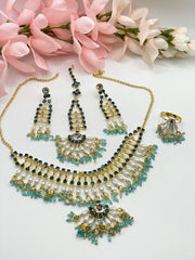 Little Girls Necklace With Tikka Indian Earring And Ring Set