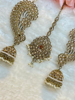 Load image into Gallery viewer, Ranchi Polki Tikka With Cuff Earrings Set
