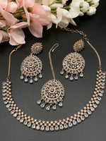 Load image into Gallery viewer, American diamond indian jewelry necklace and earring set
