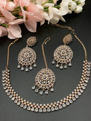 American diamond indian jewelry necklace and earring set