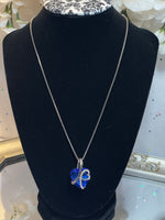 Load image into Gallery viewer, Deep Blue Crystal Heart Rhinestone Necklace