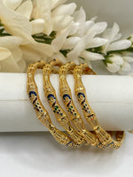 Load image into Gallery viewer, Peacock Design Gold Plated Bangles
