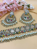 Load image into Gallery viewer, Abha Multi Color Mirror Choker Set
