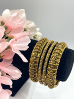 Load image into Gallery viewer, Stone Golden Bangles
