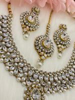 Load image into Gallery viewer, Saarya Antique Gold Necklace Set
