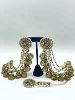 Load image into Gallery viewer, Kavya Bahubali Trending Style with Tikka Indian Earring Set
