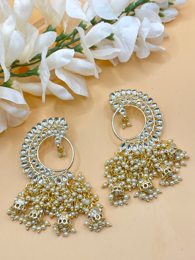 Drop Pearl Kundan Earring