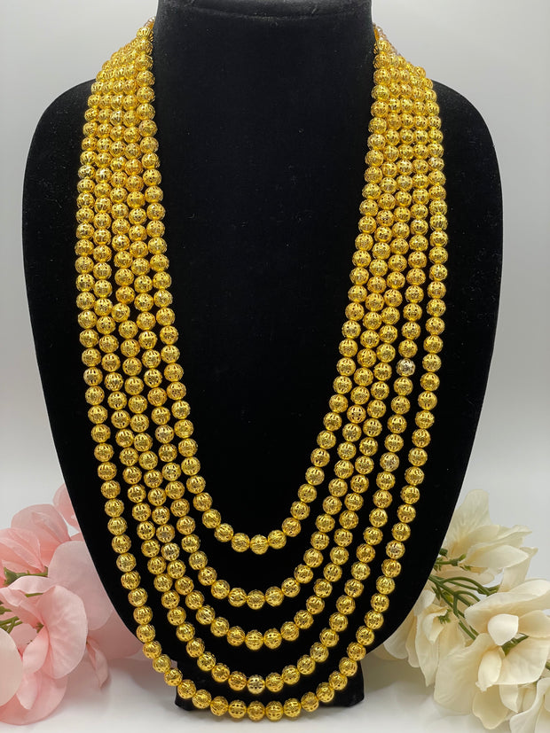 Zaina Gold Platted Multani 5 layer Beads Mala