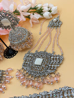 Load image into Gallery viewer, Sakhina Silver Baby Pink Pakistani Semi Bridal Set