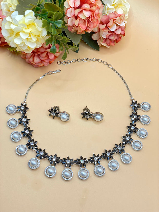 American Diamond Necklace Earring Set