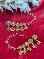 Load image into Gallery viewer, Shanifa modern bahubali earrings with hair style
