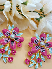 Floral Oversized Indian Earrings