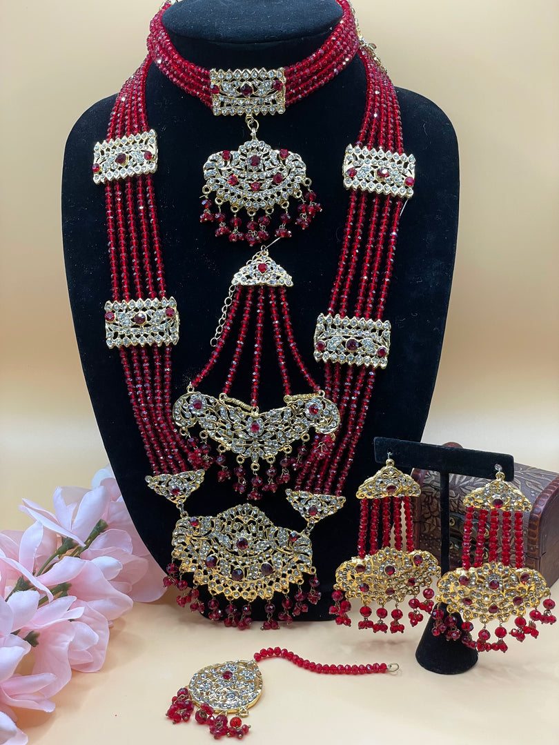 Chandani Red pakistani Bridal Set