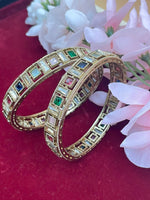 Load image into Gallery viewer, Multicolor polki Bangles