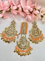Load image into Gallery viewer, Suhani Leaf Drop Tikka Earring Set
