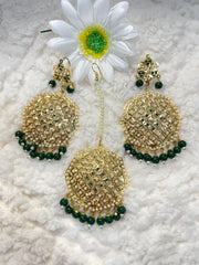 Jadau Pearl Tikka Earring Set - Affinity Giya