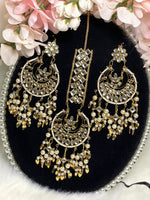 Load image into Gallery viewer, Mirror Kundan Tikka Earring set - Affinity Giya