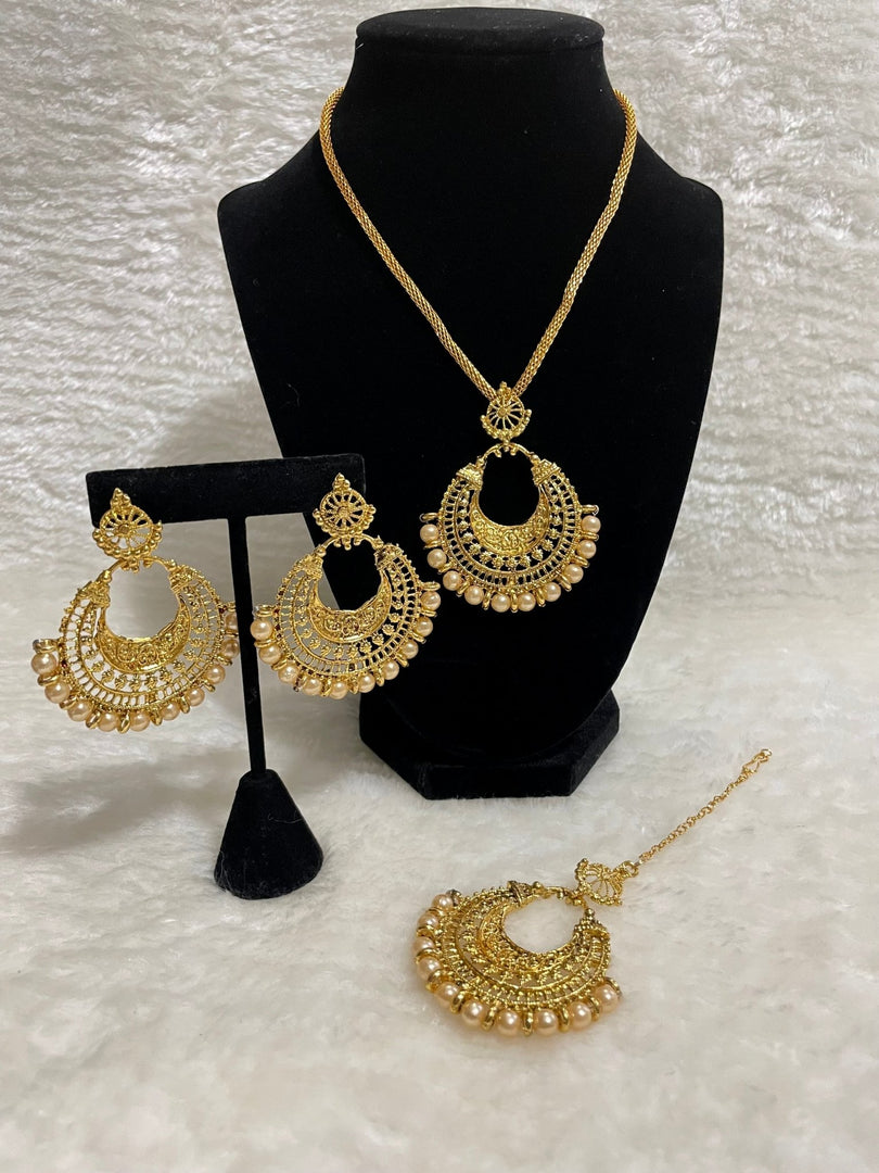 Oxidised Gold Platted Necklaces Set - Affinity Giya
