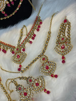 Load image into Gallery viewer, Pink Gold Kundan Bridal Set - Affinity Giya