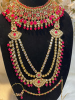 Load image into Gallery viewer, Pink Gold Kundan Bridal Set - Affinity Giya
