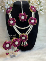 Load image into Gallery viewer, Purple floral Choker Set - Affinity Giya