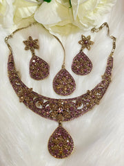 Purple with Gold Necklace Set - Affinity Giya