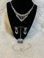 Load image into Gallery viewer, Silver Necklace, bracelet, earring and ring set - Affinity Giya