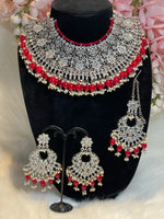 Load image into Gallery viewer, Silver Polki Necklace Set - Affinity Giya