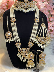 White Pearl Pakistani Bridal Set - Affinity Giya